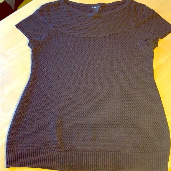 New York & Company Cable Knit Short Sleeve Blouse - Picture 1 of 6